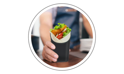 circ mehrweg system - scoop cup gefüllt mit einem Wrap